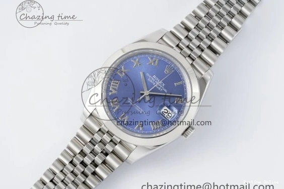 0227 Snug DateJust 41 SS Polished Bezel KING 1:1 Best Edition 904L Steel Blue Roman Dial on Jubilee Bracelet VR 2213